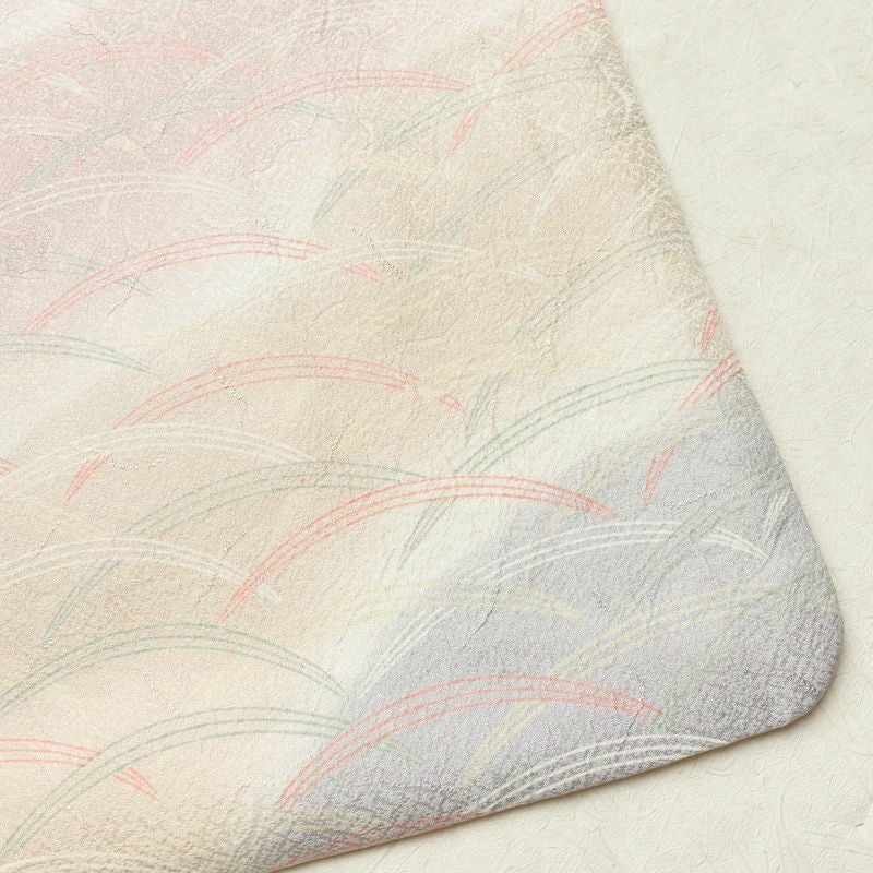 付け下げ 正絹 木の葉・植物柄 袷仕立て 身丈160cm 裄丈66cm フォーマル 芝 着物 ピンク_画像16