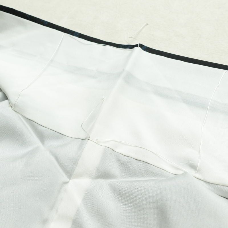 大島紬 しつけ糸付き 正絹 木の葉・植物柄 袷仕立て 身丈170cm 裄丈69.5cm 着物 黒_画像17