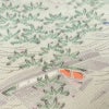 小紋 しつけ糸付き 縮緬 総柄 正絹 木の葉・植物柄 袷仕立て 身丈160cm 裄丈66cm 着物 多色使い_画像7