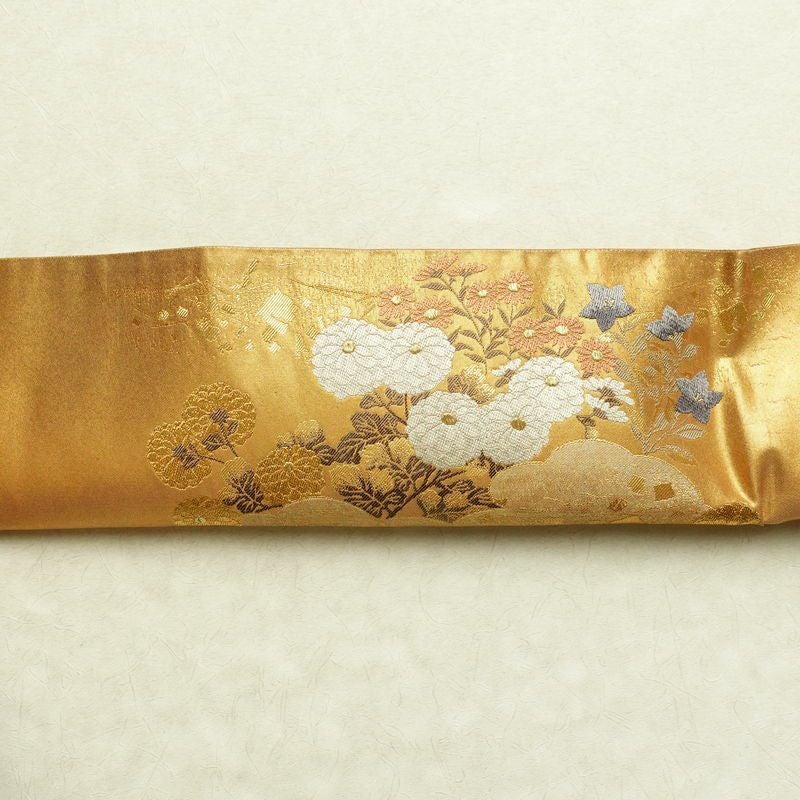 袋帯 太鼓柄 フォーマル用 正絹 花柄 箔 金糸 帯 金・銀_画像16