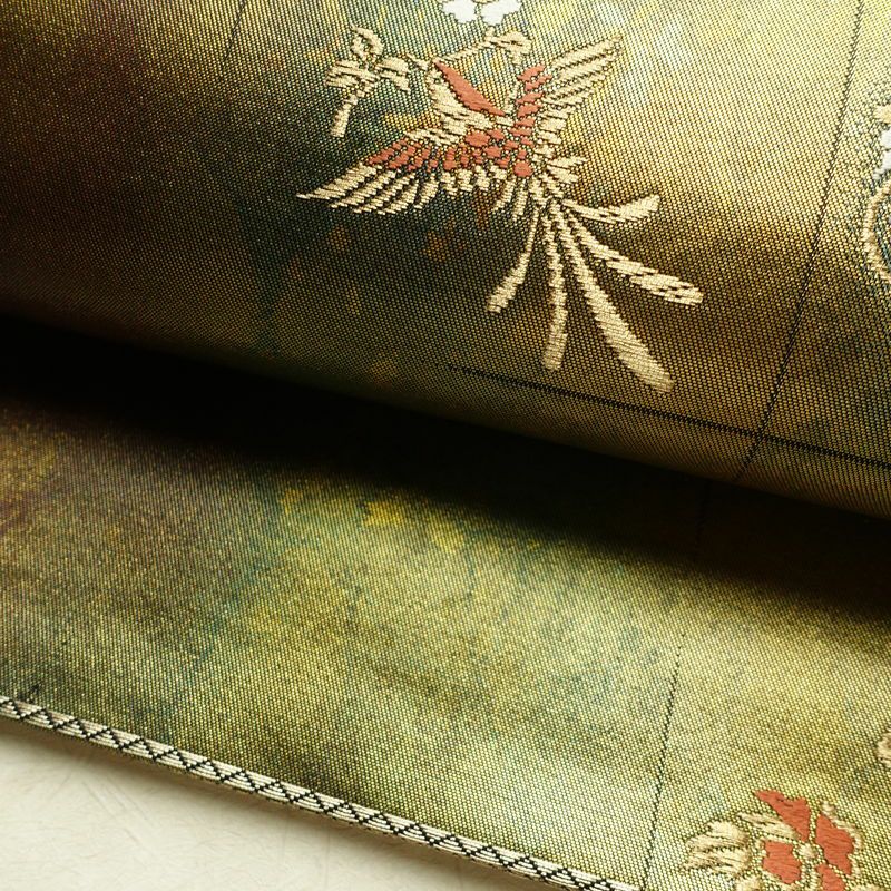 袋帯 六通柄 フォーマル用 正絹 幾何学柄・抽象柄 箔 帯 多色使い_画像9