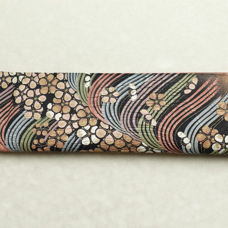 袋帯 全通柄 良品 フォーマル用 正絹 流水・波柄 帯 花柄 多色使い_画像17