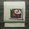 袋帯 太鼓柄 一般用 正絹 幾何学柄・抽象柄 刺繍 帯 グレー_画像1
