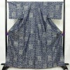 紬 正絹 幾何学柄・抽象柄 袷仕立て 身丈166cm 裄丈66cm 着物 青・紺_画像1