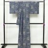 紬 正絹 幾何学柄・抽象柄 袷仕立て 身丈166cm 裄丈66cm 着物 青・紺_画像2