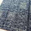 紬 正絹 幾何学柄・抽象柄 袷仕立て 身丈166cm 裄丈66cm 着物 青・紺_画像4