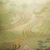 袋帯 六通柄 美品 フォーマル用 正絹 木の葉・植物柄 箔 帯 流水 緑・うぐいす色_画像2