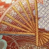 袋帯 全通柄 フォーマル用 正絹 古典柄 箔 金糸 扇子 帯 ベージュ_画像3