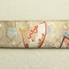 袋帯 全通柄 フォーマル用 正絹 古典柄 箔 金糸 扇子 帯 ベージュ_画像14