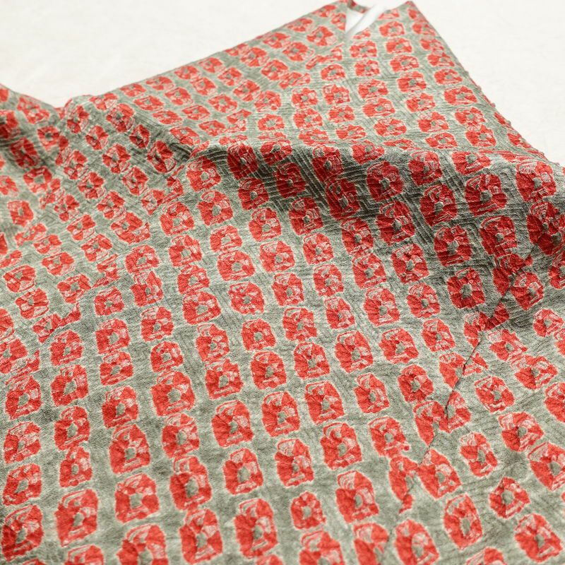 小紋 良品 絞り 総絞り 正絹 古典柄 袷仕立て 身丈164cm 裄丈67.5cm 一部しつけ糸付き 着物 緑・うぐいす色_画像17