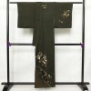 付け下げ 落款入り 正絹 木の葉・植物柄 袷仕立て 身丈157cm 裄丈67cm 箔 刺繍 金彩 フォーマル 着物 緑・うぐいす色_画像2