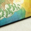 名古屋帯 太鼓柄 正絹 風景柄 名古屋仕立て 金糸 帯 青・紺_画像13