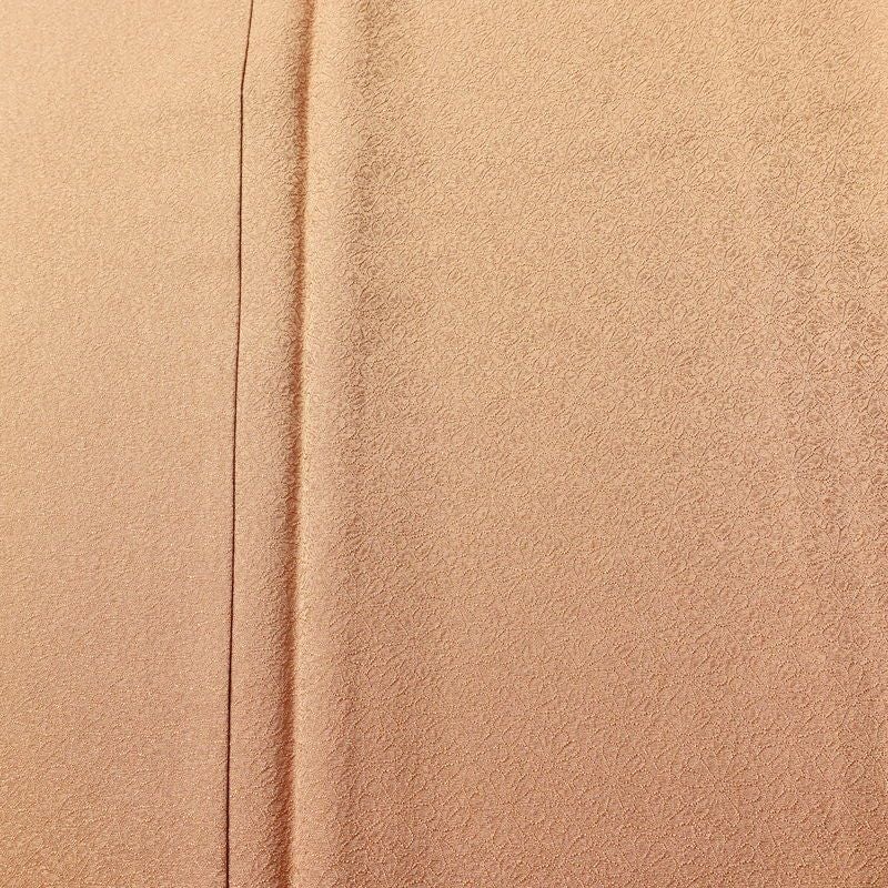 色無地 良品 一つ紋付き 正絹 花柄 袷仕立て 身丈158cm 裄丈64cm 一部しつけ糸付き フォーマル 着物 茶_画像6