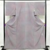 小紋 良品 斉藤三才 落款入り 縮緬 正絹 その他の柄 袷仕立て 身丈166cm 裄丈67cm 着物 紫・藤色_画像1