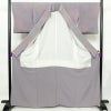 小紋 良品 斉藤三才 落款入り 縮緬 正絹 その他の柄 袷仕立て 身丈166cm 裄丈67cm 着物 紫・藤色_画像3