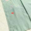 訪問着 良品 しつけ糸付き 綸子 正絹 花柄 袷仕立て 身丈163.5cm 裄丈68cm フォーマル 着物 緑・うぐいす色_画像20