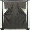大島紬 古代染色純泥染 良品 証紙あり 正絹 幾何学柄・抽象柄 袷仕立て 身丈162cm 裄丈63cm 一部しつけ糸付き 着物 茶_画像1