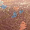 名古屋帯 六通柄 正絹 花柄 名古屋仕立て 菊 萩 箔 帯 小豆・エンジ_画像7