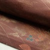 名古屋帯 六通柄 正絹 花柄 名古屋仕立て 菊 萩 箔 帯 小豆・エンジ_画像8