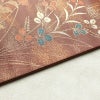 名古屋帯 六通柄 正絹 花柄 名古屋仕立て 菊 萩 箔 帯 小豆・エンジ_画像12