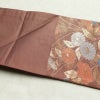 名古屋帯 六通柄 正絹 花柄 名古屋仕立て 菊 萩 箔 帯 小豆・エンジ_画像15