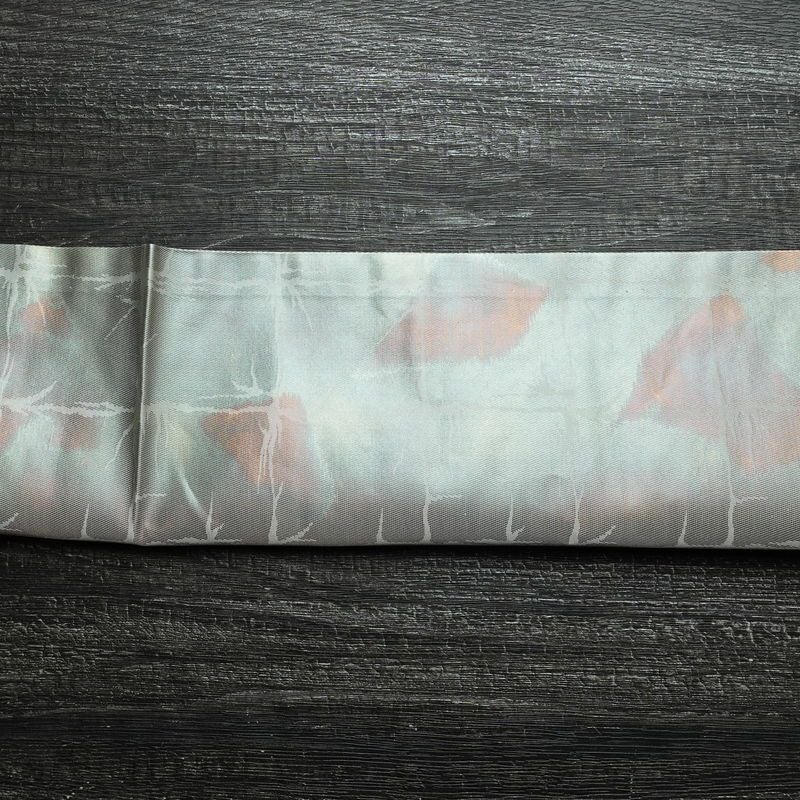 名古屋帯 六通柄 正絹 チェック・格子柄 通し仕立て 箔 帯 多色使い_画像15