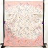 訪問着 しつけ糸付き 縮緬 正絹 花柄 袷仕立て 身丈165cm 裄丈68cm フォーマル 着物 ピンク_画像1