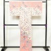 訪問着 しつけ糸付き 縮緬 正絹 花柄 袷仕立て 身丈165cm 裄丈68cm フォーマル 着物 ピンク_画像2