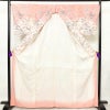 訪問着 しつけ糸付き 縮緬 正絹 花柄 袷仕立て 身丈165cm 裄丈68cm フォーマル 着物 ピンク_画像3