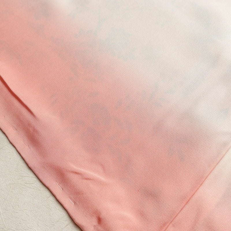 訪問着 しつけ糸付き 縮緬 正絹 花柄 袷仕立て 身丈165cm 裄丈68cm フォーマル 着物 ピンク_画像20