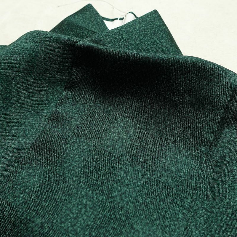 色無地 良品 一つ紋付き 正絹 チェック・格子柄 袷仕立て 身丈155cm 裄丈64cm フォーマル 着物 緑・うぐいす色_画像18