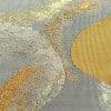 名古屋帯 太鼓柄 正絹 幾何学柄・抽象柄 通し仕立て 箔 金糸 銀糸 帯 黄・黄土色_画像4