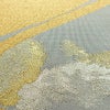 名古屋帯 太鼓柄 正絹 幾何学柄・抽象柄 通し仕立て 箔 金糸 銀糸 帯 黄・黄土色_画像5