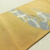 名古屋帯 太鼓柄 正絹 幾何学柄・抽象柄 通し仕立て 箔 金糸 銀糸 帯 黄・黄土色_画像10