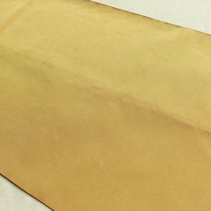 名古屋帯 太鼓柄 正絹 幾何学柄・抽象柄 通し仕立て 箔 金糸 銀糸 帯 黄・黄土色_画像16