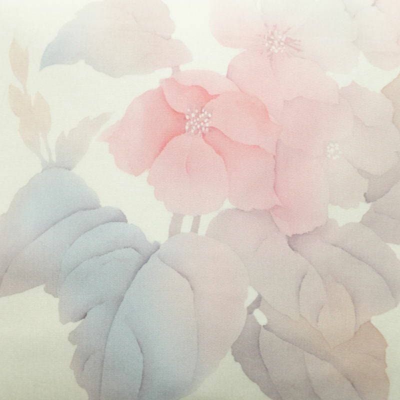 名古屋帯 太鼓柄 正絹 花柄 名古屋仕立て 帯 白_画像2