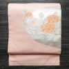名古屋帯 太鼓柄 正絹 花柄 名古屋仕立て 金糸 帯 ピンク_画像1