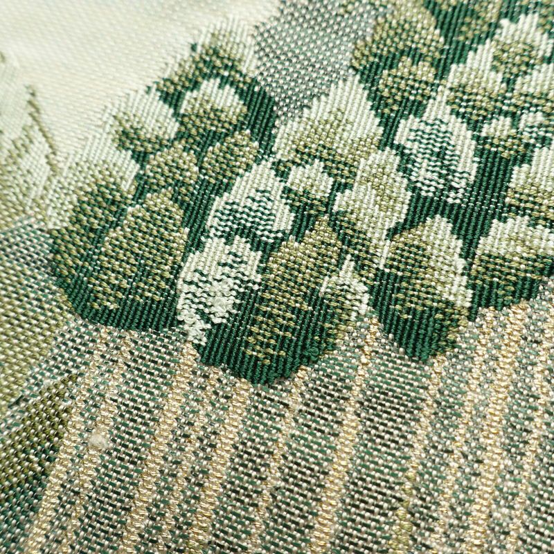 名古屋帯 太鼓柄 正絹 風景柄 松葉仕立て 帯 ベージュ_画像6