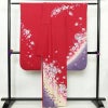 振袖 良品 正絹 花柄 袷仕立て 身丈161cm 裄丈66cm フォーマル 成人式 二十歳 着物 赤・朱_画像2