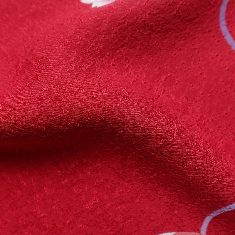 振袖 良品 正絹 花柄 袷仕立て 身丈161cm 裄丈66cm フォーマル 成人式 二十歳 着物 赤・朱_画像20