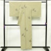 紬 良品 しつけ糸付き 正絹 幾何学柄・抽象柄 袷仕立て 身丈155.5cm 裄丈66cm 着物 緑・うぐいす色_画像2