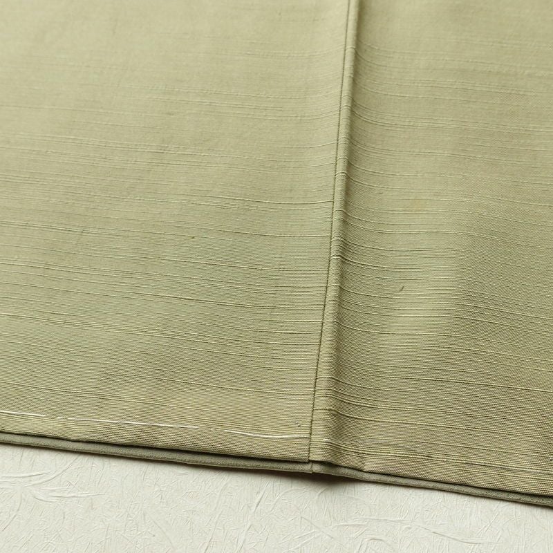 紬 良品 しつけ糸付き 正絹 幾何学柄・抽象柄 袷仕立て 身丈155.5cm 裄丈66cm 着物 緑・うぐいす色_画像10