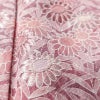 小紋 付下小紋 縮緬 相良刺繍 一つ紋付き 正絹 木の葉・植物柄 袷仕立て 身丈159cm 裄丈64.5cm 刺繍 フォーマル 着物 ピンク_画像8