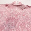 小紋 付下小紋 縮緬 相良刺繍 一つ紋付き 正絹 木の葉・植物柄 袷仕立て 身丈159cm 裄丈64.5cm 刺繍 フォーマル 着物 ピンク_画像15