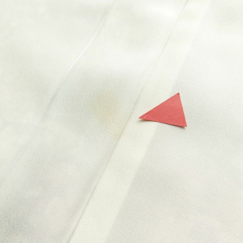 小紋 付下小紋 縮緬 相良刺繍 一つ紋付き 正絹 木の葉・植物柄 袷仕立て 身丈159cm 裄丈64.5cm 刺繍 フォーマル 着物 ピンク_画像20