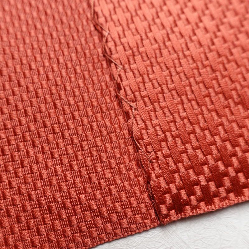 名古屋帯 全通柄 良品 正絹 幾何学柄・抽象柄 通し仕立て 帯 ピンク_画像18