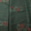 単衣 小紋 良品 正絹 花柄 単衣仕立て 身丈158.5cm 裄丈63cm 着物 緑・うぐいす色_画像6