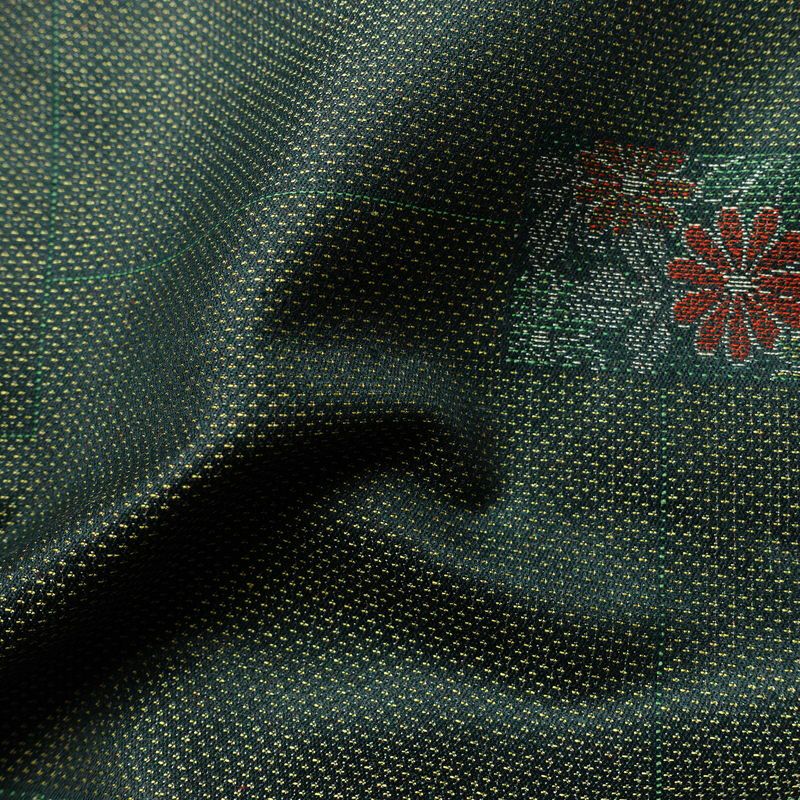 単衣 小紋 良品 正絹 花柄 単衣仕立て 身丈158.5cm 裄丈63cm 着物 緑・うぐいす色_画像20