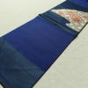 名古屋帯 太鼓柄 正絹 古典柄 名古屋仕立て 箔 金糸 帯 青・紺_画像8