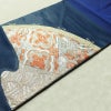 名古屋帯 太鼓柄 正絹 古典柄 名古屋仕立て 箔 金糸 帯 青・紺_画像10